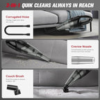 Handheld Vacuum Cordless Rechargeable 3-in-1, Car Vacuum Portable Cordless with USB Charge, Handheld Vacuum with LED Light, HEPA Filter, 1.65LBs Lightweight Vacuum Cleaner for Dust, Pet Hair