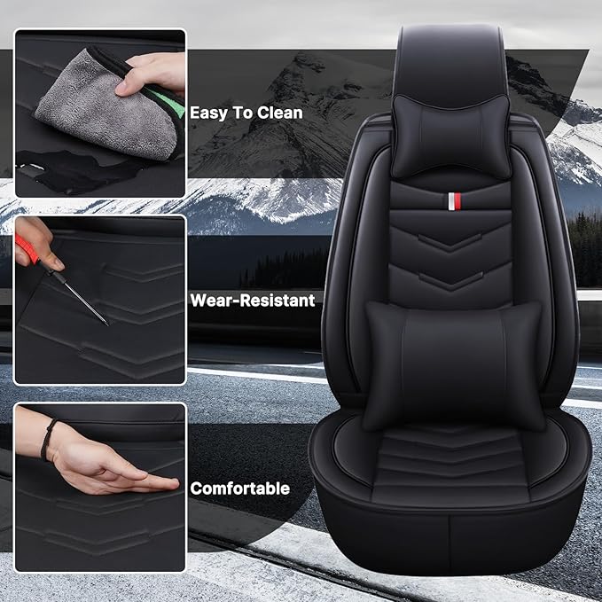 Car Seat Cover 7 Seats for Hyundai Palisade 2020-2025, Durable Wear Resistant Waterproof Sport Seat Cover, Breathable No Odor Premium Leather Vehicle Seat Covers.(Luxury,Black)