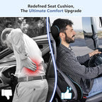 Car Lumbar Support Pillow and Neck Pillow kit for Back & Neck Pain Relief Ergonomic Memory Foam Car Seat Headrest & Lumbar Cushion with Adjustable Strap for Driving Seat/Office Chair Black