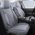 Nappa Leather Car Seat Covers Full Set, Gray Car seat Protector 5 Seats, Waterproof Car Seat Cushion, Universal Automotive Seat Covers Fit for SUV Truck Pick-up Sedan, Front and Rear