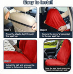Car Seat Towel Cover, Universal Front Seat Protector for Cars, SUVs and Trucks, Sweat Towel Car Seat Cover for Gym, Yoga, Swimming, Pets and Family Travel, Haute Red, 2 Pack