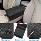 Zxiaochn Console Armrest Cover for Hyundai Palisade 2020 2021 2022 2023 2024 2025 2026, Armrest Lid Leather Protector, Center Console Cushion Interior Accessories