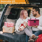 Aotto Portable Electric Lunch Box Food Heater, 12V/24V/110V 3-in-1 Car Food Warmer Heated Lunch Box for Adults, Cook, Reheat & Keep Meals Warm for Car, Truck, Travel, Work, Home - Pink