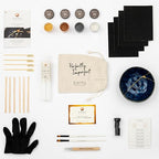 CHIYU Bio Kintsugi Repair kit: Deluxe Box - Gold, Silver, Copper - Bio Based - Gold Glue - Food Safe - The Most Complete and Durable Kintsugi kit