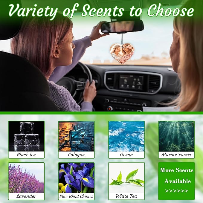 3-500Pcs Custom Air Fresheners with Picture - Personalized Double Sided Photo Text Logo Air Freshener for Car Hotel Business Event Promotion (General, Heart)
