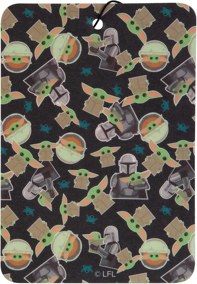 Plasticolor 005539R01Star Wars Mandalorian The Child Wait for Me 2-Sided Air Freshener - different image on each side - 2 pack