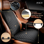 IVICY Faux Linen Front Car Seat Cover – Durable, Non-Slip Seat Protector for Cars – 1 Unit, Black