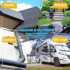 0.52Gal/69.28Fl.oz Liquid Rubber Rv Roof Coating White Waterproof Sealant Camper Roof Repair Solar Reflective Wooden Brush Putty Knife Nitrile Gloves Paint Roller Drywall Repair Tape