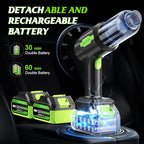 Cordless Car Vacuum Portable -Handheld Vacuum Cleaner 50000PA-High Power Suction & Blower for Car, Home, Office, Desktop, Keyboard,Pet Hair-2-in-1 Vacuum - with 2×4.0Ah Batteries