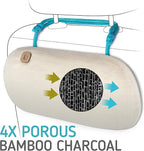 Car Air Freshener - Auto Odor Eliminator - 100% Activated Bamboo Charcoal Air Purifier, Ionizer - Absorb and Remove Smoke Smell - Fragrance-Free Deodorizer - Lasts 365+ Days [Classic Beige]