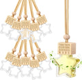 24 Pcs Star Shaped Car Fragrance Diffuser Bottle Bulk - Appreciation Gifts Set Hanging Glass Diffusers with Inspirational Message for Coworker Teacher Staff Thank You Gift (Team)