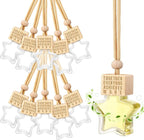 24 Pcs Star Shaped Car Fragrance Diffuser Bottle Bulk - Appreciation Gifts Set Hanging Glass Diffusers with Inspirational Message for Coworker Teacher Staff Thank You Gift (Team)
