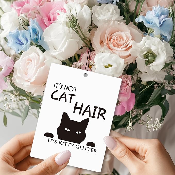 Mancheng-zi Funny Black Cat Car Air Freshener 3Pcs, Cat Mom Dad Gifts for Owners Lovers Air Freshener Hanging for Cars Closet Drawer or Books, Cute Kitty Car Accessories Mirror Decor for Women Men