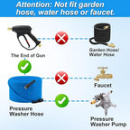 JOEJET Pressure Washer Gun with Foam Cannon, Car Wash Foam Gun with 1/4” Quick Connector, 5 Pressure Washer Nozzle Tips, 1 Liter