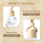 BBTO 50 Pcs Hanging Car Air Freshener Car Diffuser Bottles Empty Glass Perfume Bottle Freshener Diffuser Bottle Pendant for Essential Oil Fragrance Aromatherapy Bottle Ornament(Skull)