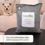 Moso Natural Air Purifying Bag 500g | Premium Bamboo Charcoal Odor Absorber for Home, Bedroom, Kitchen, Basement | Unscented Pet Odor Eliminator | Large Room Charcoal Deodorizer Bag Covers 250sqft