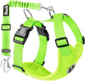 Lukovee Dog Seat Belt for Car, Adjustable Dog Car Harness for Large Medium Small Dogs, Soft Padded & Breathable Mesh Dog Seatbelt with Car Strap and Carabiner (Lime Green,S)
