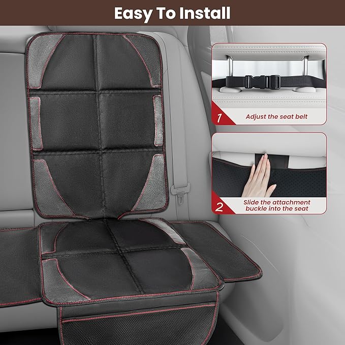 Upgraded Car Seat Protector for Child Car Seat Protector Under Baby Car Seat,3 Sides Extended Car Seat Cover Waterproof Pet Car Seat Cover for Dog,Thick Universal Durable