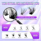 Lash Extension Kit DIY Lash Clusters Kit Eyelash Extensions Individual Lashes Extensions with (Bond,Seal,Tweezers,132Pcs,Pixie,0.07D,10-16mm)