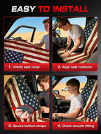 American Flag Car Seat Towel Protector (2-Pack), Waterproof Sweat-Proof Non-Slip Cover for SUV, Truck & Sedan, Patriotic Seat Mat for Gym & Beach, Washable & Easy Install, Ideal Celebration Gift