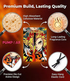 PumpCar 2 pieces double-sided Kamado Tanjiro Kyojuro Rengoku Japanese hanging Cherry-Scented car air Freshener Anime Cool for rearview mirror Car Interior Accessories Household Gifts (Kimetsu)