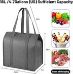 Insulated Grocery Bags with Zippered top Frozen Food Shopping Groceries Travel Insulated Tote Cooler Thermal Bags