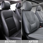 Coverado Front Seat Covers, Car Seat Cover, Leather Seat Covers for Car, Automotive Seat Covers Protector with Lumbar Support Universal Fit for Most Sedans SUV Pick-up Truck(Gray)