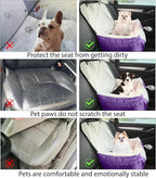 Car Seat Suitable for Small Dogs, Pet CarSeat with Storage and Clip-On Safety Tether, Fully Removable and Washable Dog Car Seat, Dogs Booster Seat Suitable Small Medium Dog