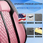 Fit Colorado Car Seat Covers for Select Chevy/Chevrolet Colorado 2015-2026, Premium Full Coverage Leather, Waterproof All Weather Breathable Seat Cushion Protector, Full Set, Black+Pink