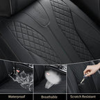 FLORICH Leather Automotive Seat Covers, Waterproof Seat Covers, Black Front Car Seat Cover, Full Coverage Car Seat Covers 2 Pack Car Seat Cushion Protector Universal Fit for Most Cars SUV Trucks