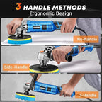 LDHTHOPI 1600W Buffer Polisher, 6/7 inch Polishing Machine with 1000-3000 RPM 7 Adjustable Speeds/Detachable Handle Waxer, Car Polisher for Auto Detailing, Waxing, Paint Correction