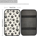 Dreaweet Black Dog Paw Print Car Center Console Cover for Women Cute Car Armrest Cover Center Console Cushion Pad Soft Comfy Arm Rest Cover for Car Truck SUV Van