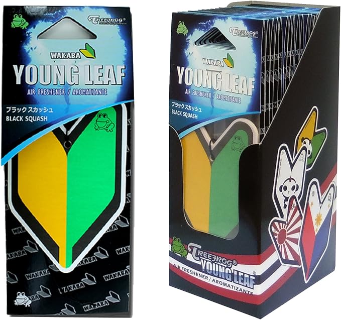 YLBS95 Japan Tree Frog Squash Scents JDM Air Freshener, Black, 1 Box, 24 Piece