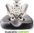 Aylio Socket Seat Cushion for Sit Bone and Back Pressure Relief, Butt, Tailbone, Hip, Hamstring, Posture Support - Firm Memory Foam Comfort Ischial Tuberosity Pillow for Desk Chair or Car