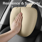 2pcs Car Neck Pillow for headrests,Support Drive Seats Head Cushion Pillows,Microfiber Velvet,Plant-Based Polyester,Thickness & Height Adjustable,11.8x7.5,Inner Liner fillable (Black Color)