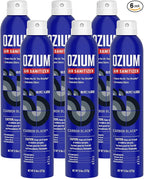 Ozium Air Sanitizer Spray - Room Odor Eliminator for Home, Car, and Office - Carbon Black - 8 oz Can - 6 Pack