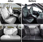 Seat Cover for Tesla Model Y Juniper 2025 2026 Custom Fit Leather Seat Cover Full Set Compatible Airbag Seat Cushion Cover (Model Y Gray-25-26)