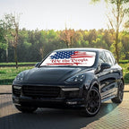 Socira Vintage USA American Flag Car Windshield Sunshade Umbrella Foldable Visor Umbrella Sun Shade Cover Sunshade Front Window Cover Car Accessories Blocks Uv Rays (57" X 30")