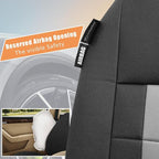 Champlus Car Seat Covers, Premium Leather Ultra Comfort and Thick 2 Front Seat Covers Racing Design, Universal Fit Automotive Sedan Cars, SUVs, Trucks, Mini Vans, Airbag Compatible, Easy to Install