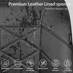 CAR PASS Nappa Leather Waterproof Car Seat Covers Full Set, 3D Foam 5 Seat Covers Full Set with Rhomb, Comfort Universal Fit for Most SUV Truck Sedan, Airbag Compatible, 5 Seats Leatherette All Black