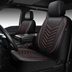 CAR PASS 3D Foam Mesh Leather Car Seat Covers Front Seats, Breathable Front Seat Cover for Cars, Comfortable Universal Fit for SUV Truck Sedan Automotive Anti-Slip Airbag Compatible, Black and Red