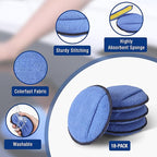 WORKPRO 18-Pack Car Wax Applicator Pads with Finger Pocket, Microfiber Soft Foam Polishing Pads for Car Detailing & Cleaning, Lint-Free, High Resilience