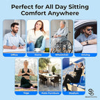 SelectSoma NEW Mint Green Gel Seat Cushion for Long Sitting, Patent-Pending Mold Design, Double-Thick Pressure Relief for Tailbone, Sciatica, Coccyx & Back Pain - Office Chair, Car, Wheelchair, Truck