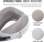 Travel Pillow for Airplane Memory Foam - Neck Support Travel Pillows for Sleeping, Traveling, Car, Home - Adult Flight Pillow Kit with Sleep Mask, Earplugs, Breathable Cover Machine Washable, Gray