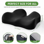A-Pce Ergonomic Seat Cushion -Large Memory Foam Cushion for Office Chair- Sciatica & Lower Back & Coccyx Pain Relief - Car Seat Cushions for Driving Seat Cushion, Black