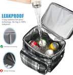 MIYCOO Lunch Bag & Lunch Box for Women Men, Double Deck Leakproof Insulated Soft Large Adult Camping Cooler bag for Work, Beach, Picnic, Travel (Checkered Black and White, 15L)
