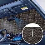 Foldable Sun Shade for Car Windshield Sunshade with Memory Steel Ring (Iridescent, M（55 * 27.5Inch)