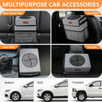 3 Gallons Car Trash Can with Lid, Car Trash Bag Bin Hanging Waterproof Automotive Garbage Cans Leak Proof Vehicle Trash Can Stripe