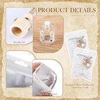 Boao 150 Sets Hanging Car Air Freshener Diffuser Bottles with Instruction Card and 4 x 6'' Resealable Holographic Bag for Empty Car Essential Oil Perfume Bottles Packaging (Cylinder)