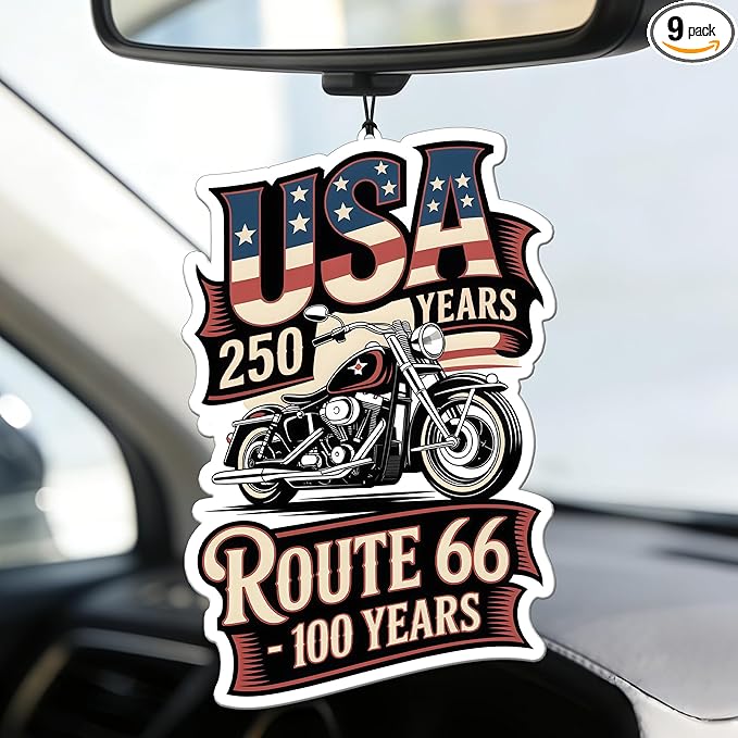9Pcs USA 250th Anniversary Car Air Freshener, 1776-2026 Semiquincentennial Commemorative Hanging Ornament, Patriotic Double-Sided Scented Tablet, 2026 Independence Day Souvenir Gifts (Style 7)
